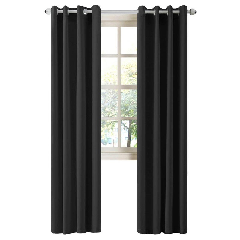 LA PALMA Thermal Insulated Blackout Darkening Grommet Living Room Curtains Window Drapes for Bedroom Pack of 2 Panels - Image 1